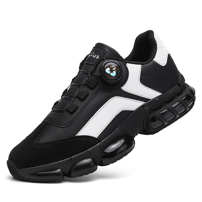 Neue drehbare Schnalle niedriger Schaft weiche Sohle Dämpfung bequeme Sportschuhe leichte Leder Freizeitschuhe