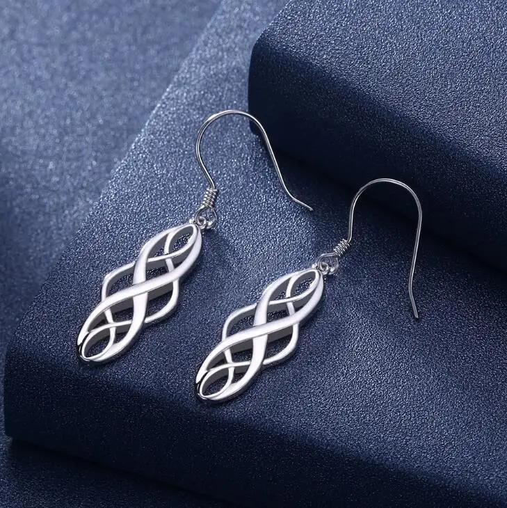 promotional New 925 silver earrings high quality fashion elegant women classic jewelry белый