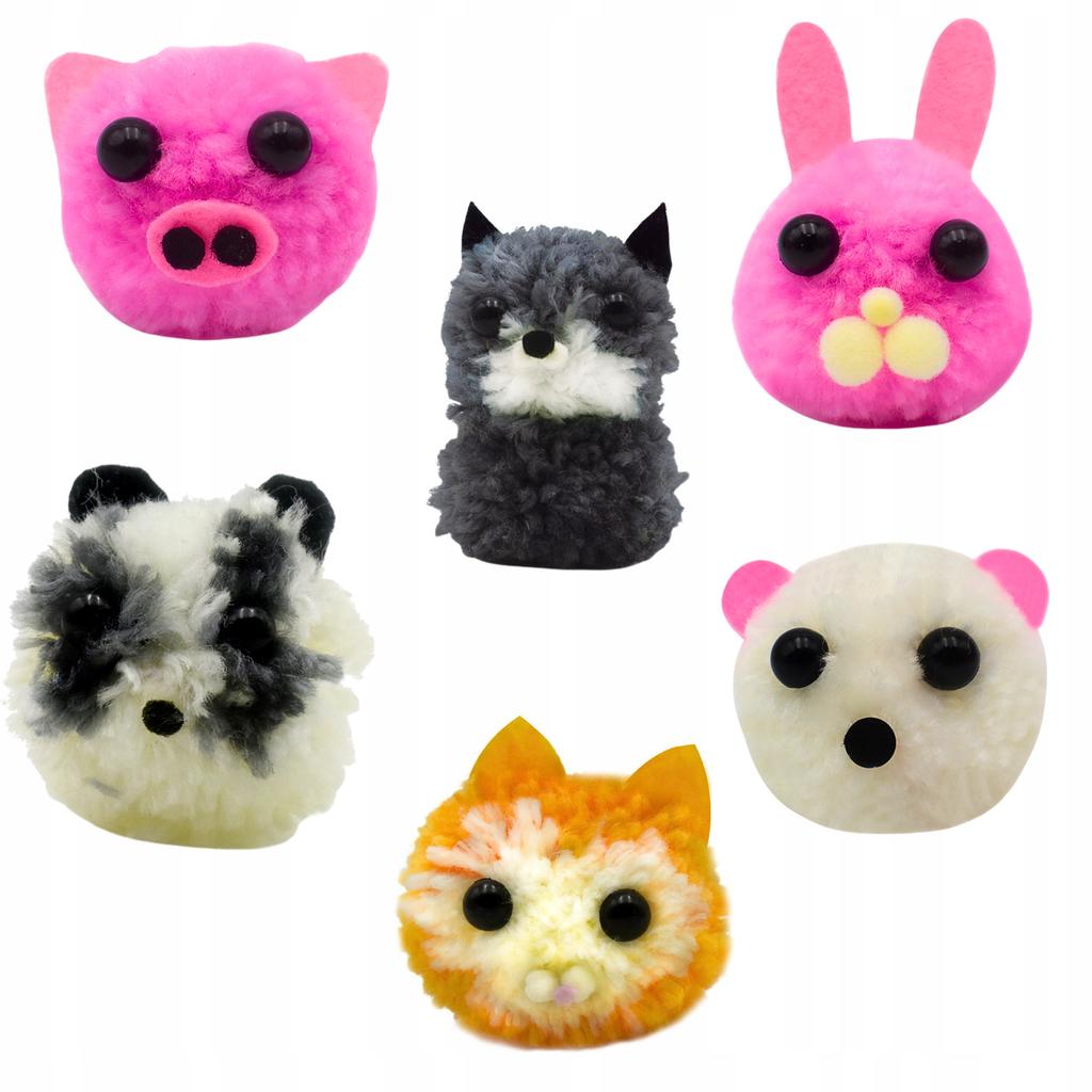 Crochet Kit Animals Cat Rabbit Pompoms Yarn For Kids
