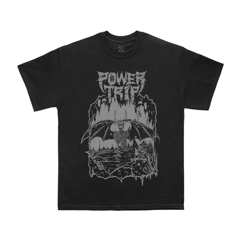 Unisex Short Sleeve Crew Neck Cotton T Shirt Power Trip L