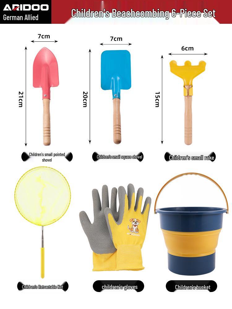 Tide-Chasing Tool Kit: Children's and Adults' Seaside Sand and Clam Digging Set with Shovel and Clips