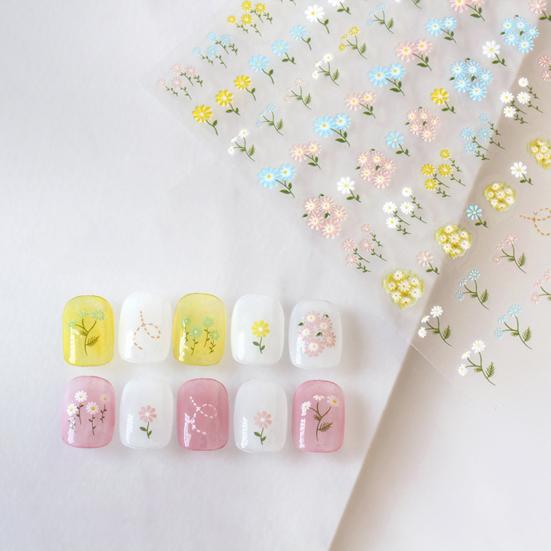 Yousheng Nail Adhesive Stickers Lovely DIY Paper Roses and Rabbits Nail Decals for Women