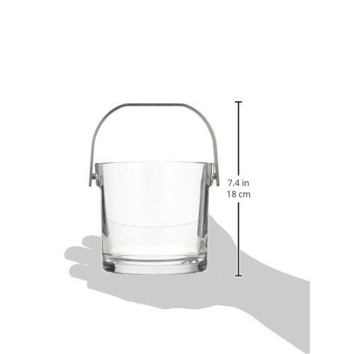 Aderia (ADERIA) Straight Ice Bucket, Clear, 925ml, with Tongs, Made In Japan, Large Capacity Ice Bucket, Ice Container, Ice Scoop, Glass Ice Bucket, P