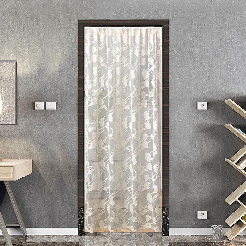 Beige Modern Einfach Tulpe Spitze Blume Türvorhang Wohnzimmer Esszimmer Arbeitszimmer Licht Luxus Premium Spitze Türvorhang