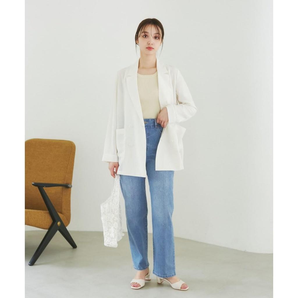 ROPE PICNIC Revolutionary Denim Denim Straight Navy Size 38 Waist-Shaped Pants, (40),