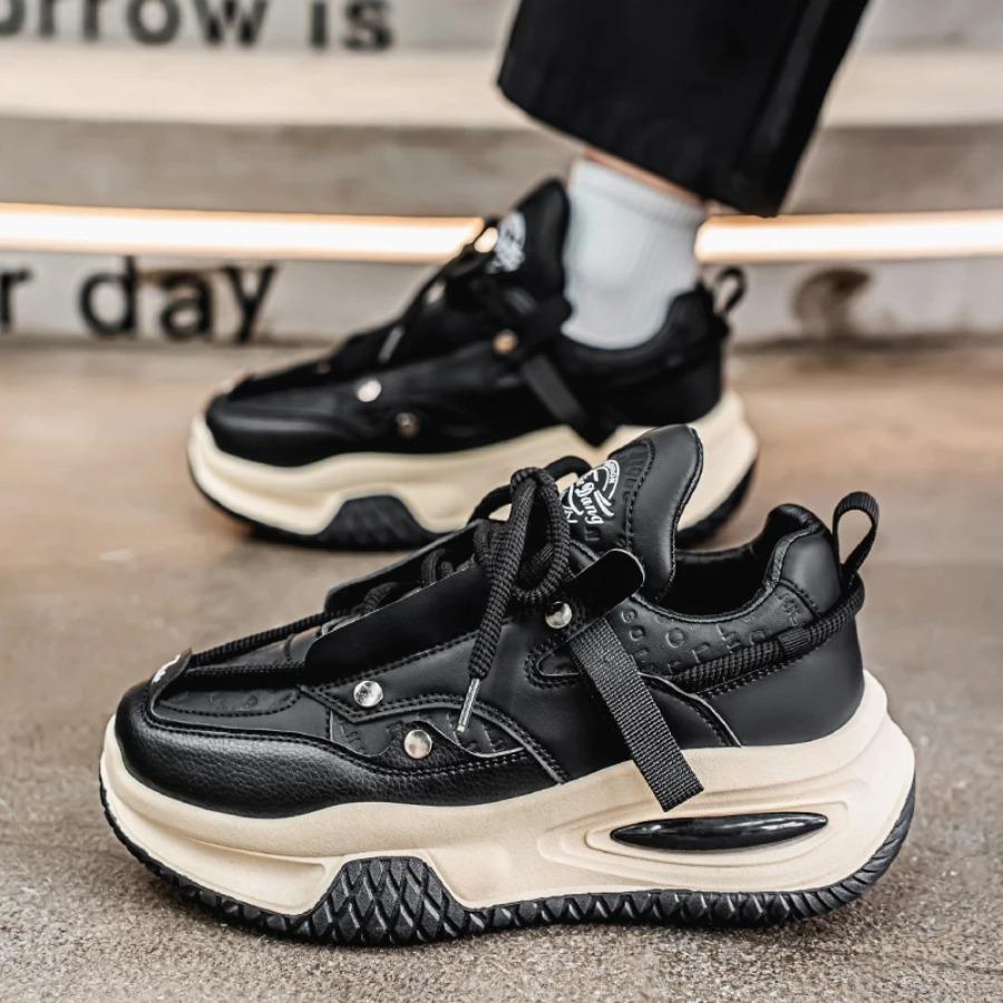 

2025 Men s casual sports shoes thick sole increase non-slip breathable comfortable fashion vulcanized men s shoes large size 39 зелений