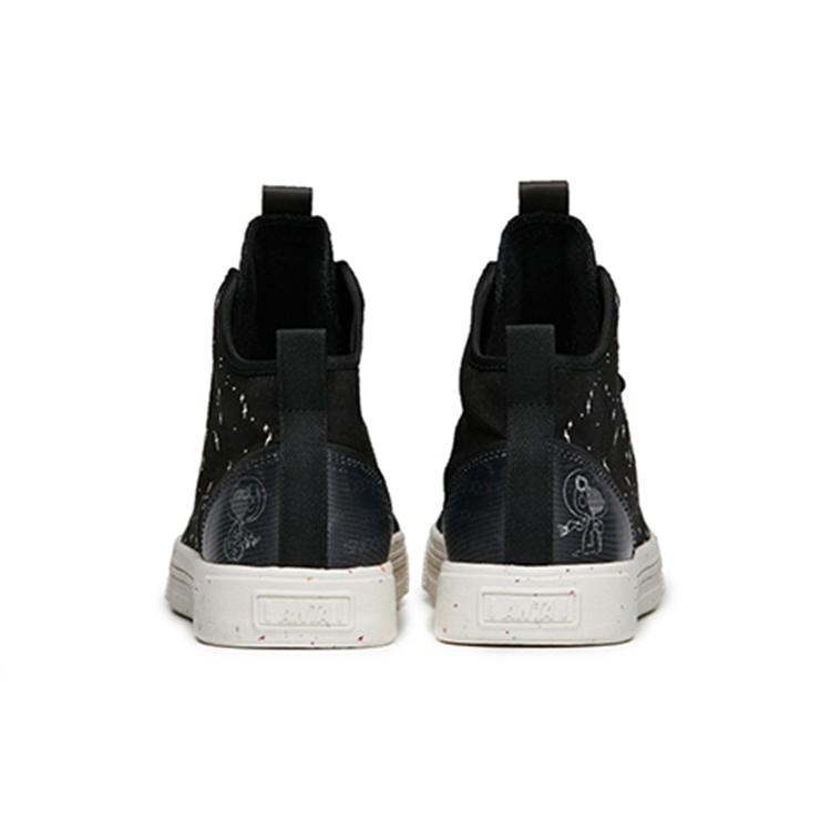 New SNOOPY x Anta High Top Skateboard Shoes Men's Black 912138601-1