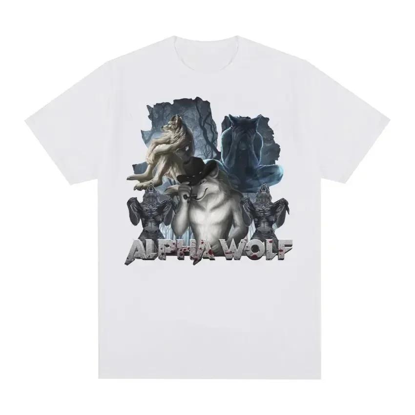 Wolf Ripping Meme Alpha WolfWerewolf Literally Me Graphic T-shirt Harajuku Streetwear Plus-size T-shirt Street Wear Tops S