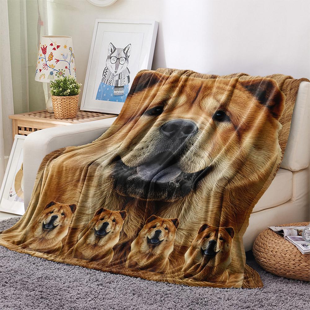 1 Stück Samojede und Shilu Druck Flanelldecke, Hohe Qualität, Bequem für alle Jahreszeiten, Heimdekoration, Wärme und Komfort, Perfekt für Geschenke