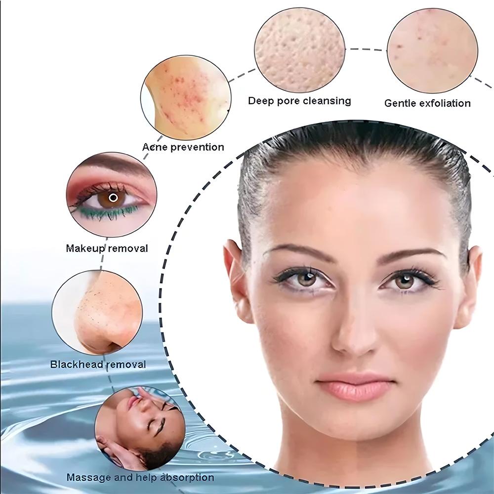 4 IN 1 Facial Cleansing Brush Electric Face Wash Brush Waterproof Portable Face Scrubber for Exfoliating Blackhead Massage Tool