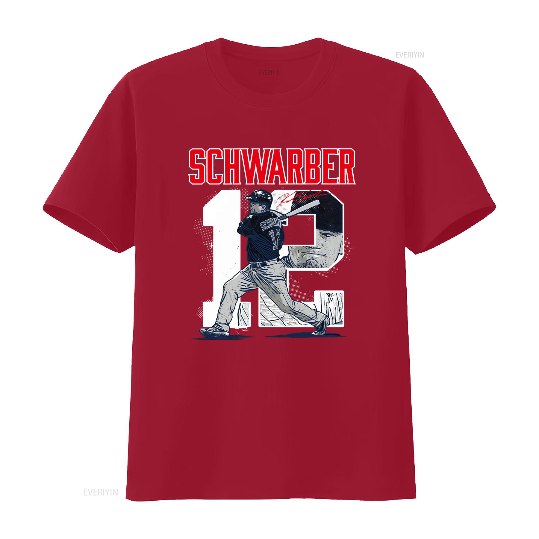Kyle Schwarber Player Number 12 Baseball T Shirt Stylish Apparel for Fans vintage Washed Versatile Stretched Casual S