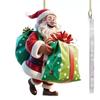 Festive Santa Acrylic Car Accessory Holiday Theme Vehicle Decoration Pendant
