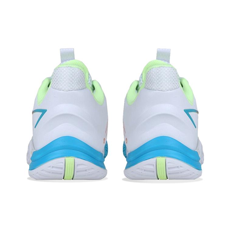 New LINING Badminton Shoes Unisex Low Top Standard White/Yellow/Blue AYZS014-2