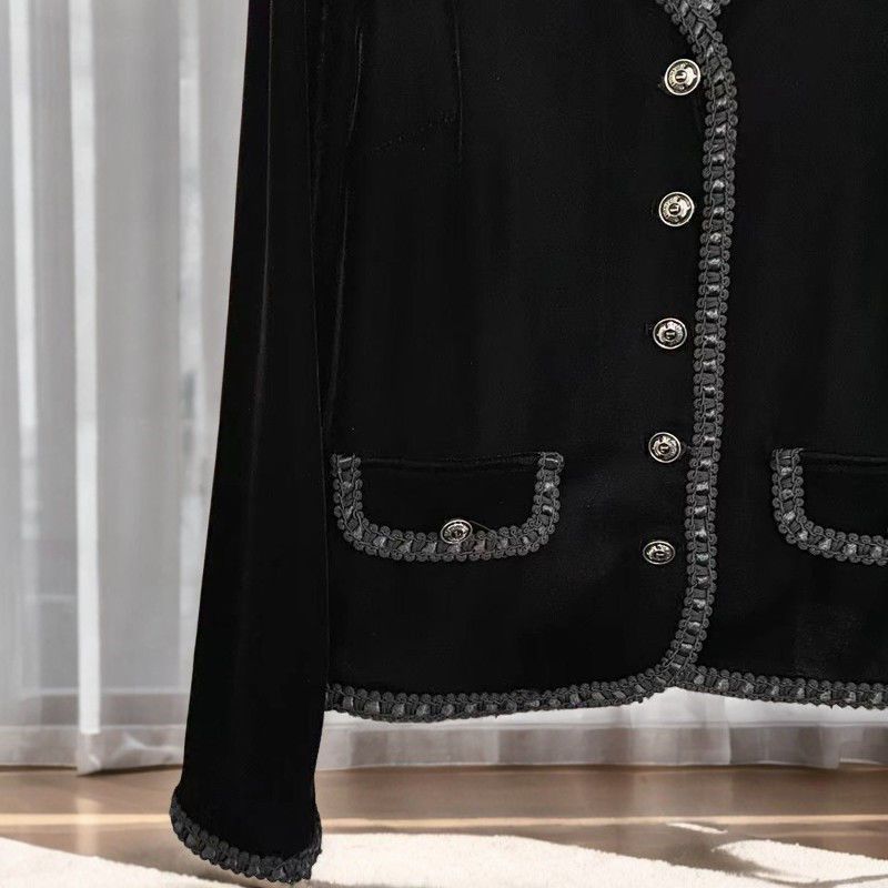 Spring Autumn Women's Velvet Cardigan Slim Fit V-Neck Cardigan Jacket Casual Cardigan Top