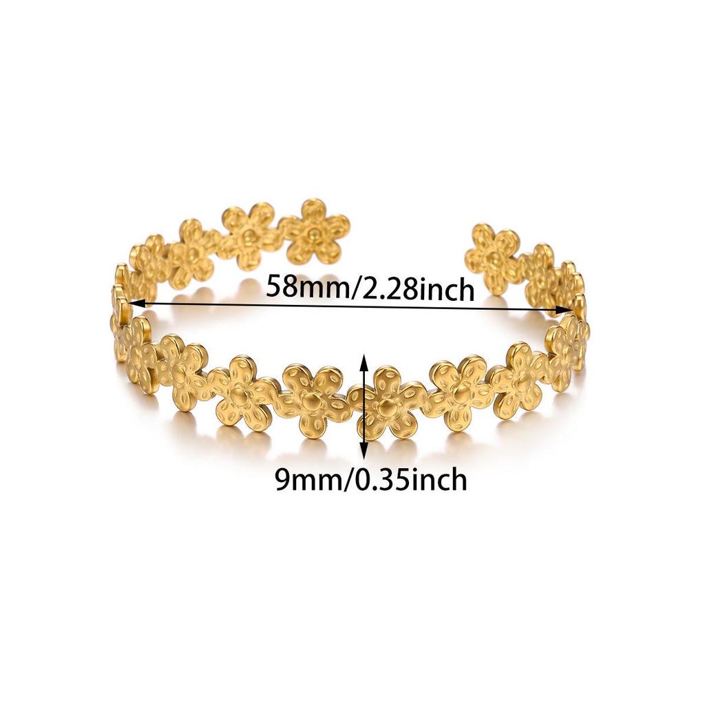 Titanium Steel Adjustable Bangle: Women's Durable, Fade-Resistant Open Cuff Bracelet