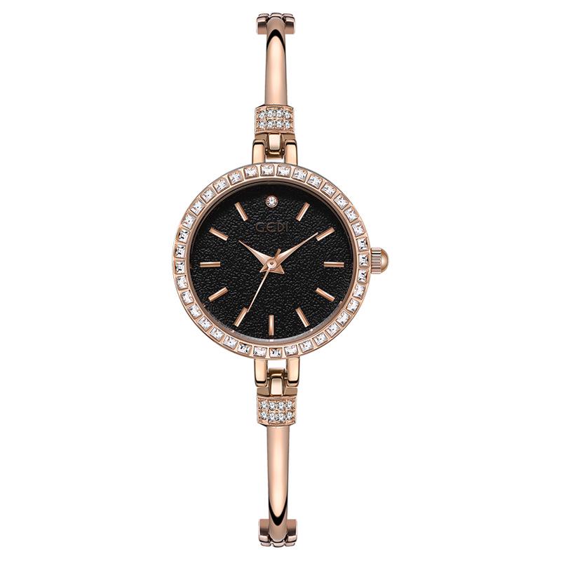 Gedi Ladies' Luxury Diamond-Set Bangle Wristwatch - Exquisite, Small, Waterproof Quartz Design