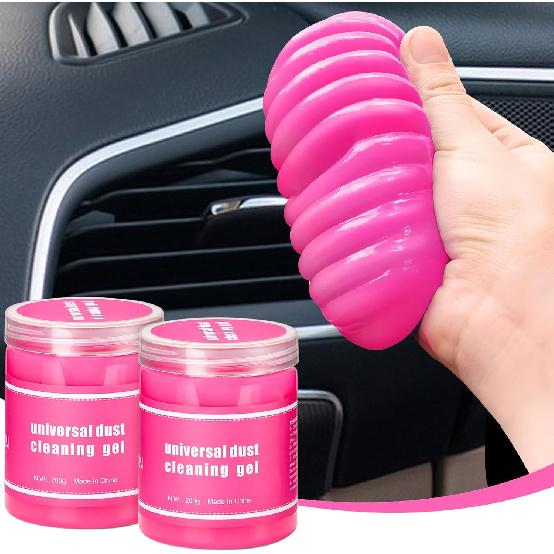 2 Pack Car Cleaning Gel, Pink Car Cleaning Putty, Universal Auto Detailing Tools Car Slime For Air Vent, Dashboard And Keyboard, Auto Accessories For