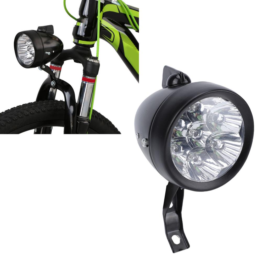 Vintage Front Light Retro Bike Front Lamp 6 LED Headlight with Bracket for Night Riding Cycling