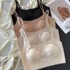 Ice Skin Women's Thin Big Breasts Show Small Summer Ultra-thin Paper Rabbit Ear Cup Seamless Bra Cover Explosion