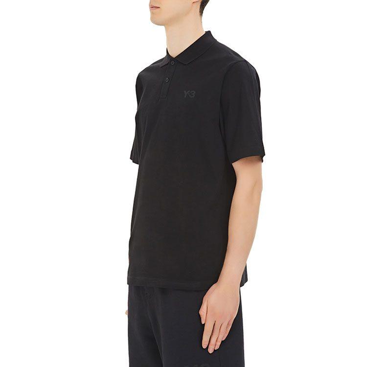 Y 3 Polo Shirts Men's Black Polo Collar Moderate Straight Fit FN3355