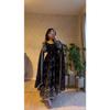 Hermoso Anarkali Negro para Fiesta Salwar Kameez Pakistání Traje de Bollywood