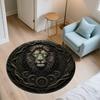 Black Lion pattern round rug,Carpet Rug for Living Room Bedroom Sofa Playroom Decor,Non-slip Floor Mat,Holiday Gifts and Birthday Gifts
