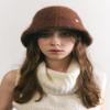Houndstooth Angora Wool Bucket Hat H017 ORANGE