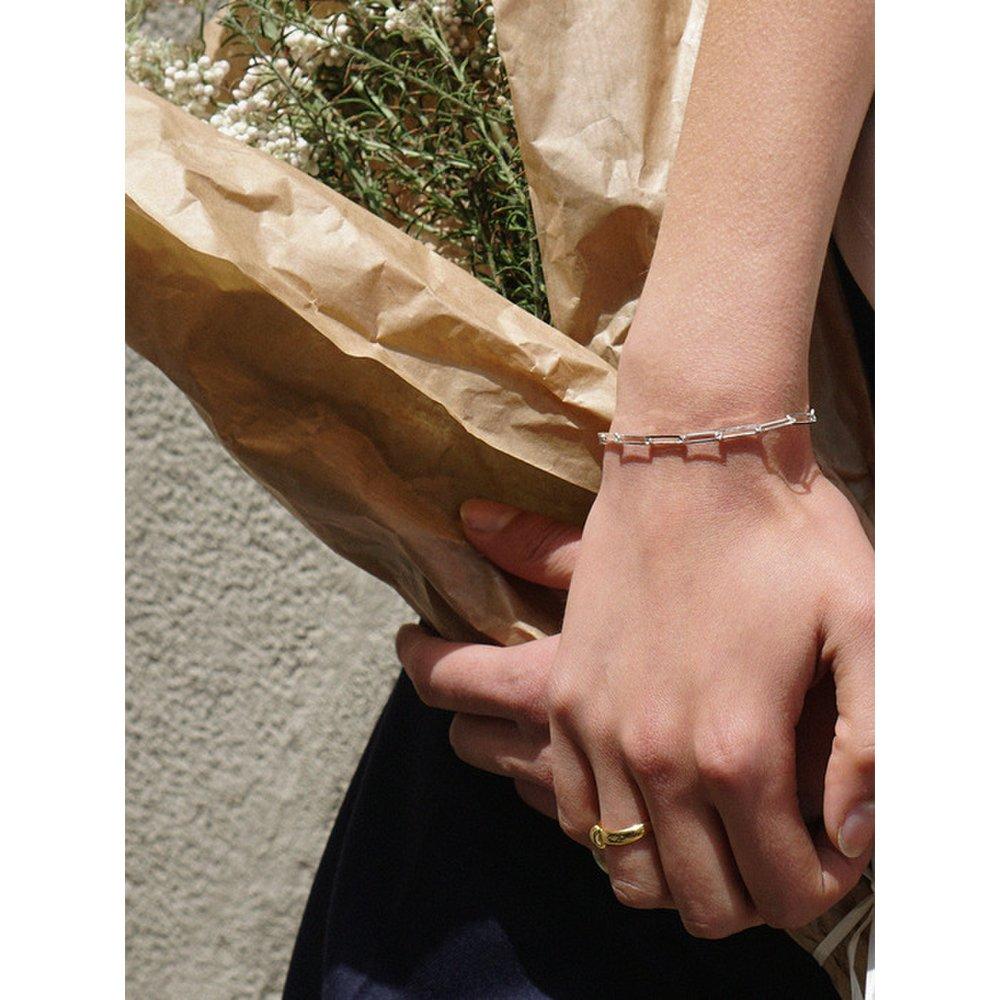 Simple Square Chain Bracelet Silver