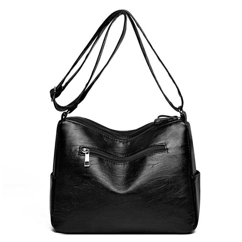 Middle-Aged Women's Large Capacity Bag Soft Leather Shoulder Crossbody Bag for Mom