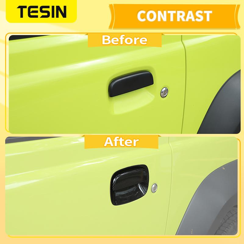 TESIN Car Door Side Rear Tail Door Handle Bowl Trim Cover Fit for Suzuki Jimny 2019-2025 High Brake Light Lamp Cover Accessories