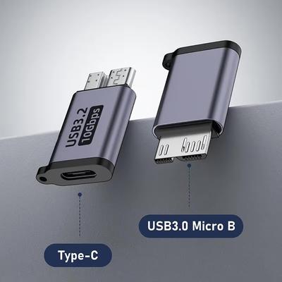 USB C auf Micro B Verlängerungsadapter 10 Gbit/s USB3.0 Typ C Buchse auf Micro B Kabelverlängerung für Laptop, Telefon, Festplatte, Samsung