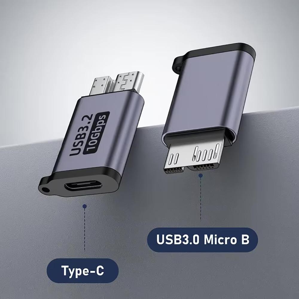 USB C to Micro B Extender Adapter 10Gbps USB3.0 Type C Female to Micro B Cable Extender for Laptop Phone Hard Drive Disk Samsung