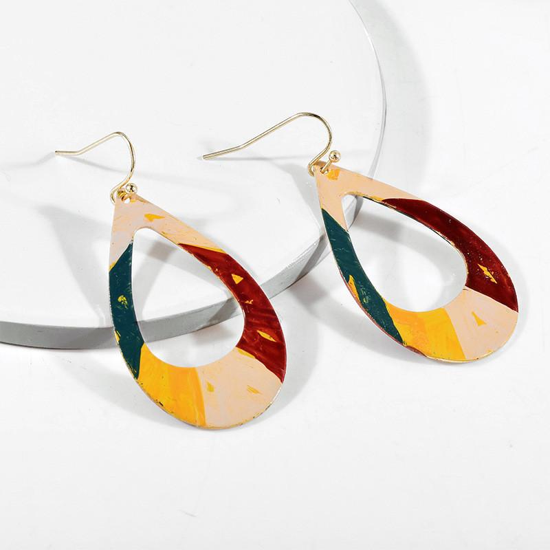 Stylish Graffiti Double-sided Geometric Alloy Earrings For Women Trendy And Unique Design
