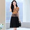Elegant Summer Short-Sleeved Dress for Middle-Aged Women - Perfect for Mother's Day