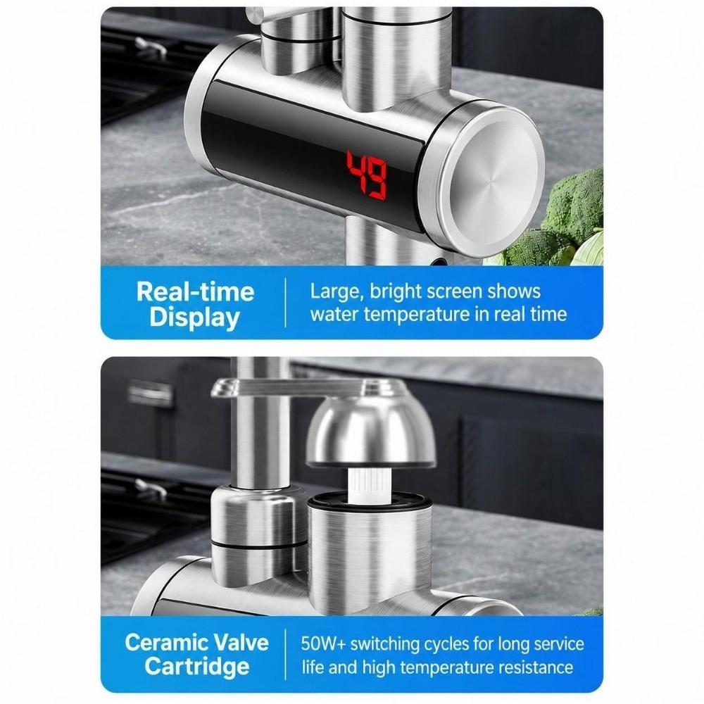 360° Rotating Instant Water Heater Faucet Digital Display Electric Hot Water Faucet Kitchen
