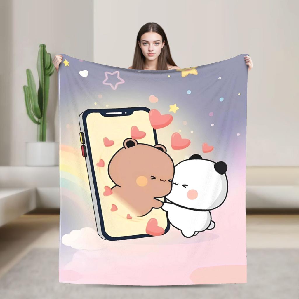 Bubu Dudu Flannel Blanket Winter  Warm Soft Throw Blanket for Kids Adult Couch Chair Funny Bedspread Sofa Bed Cover
