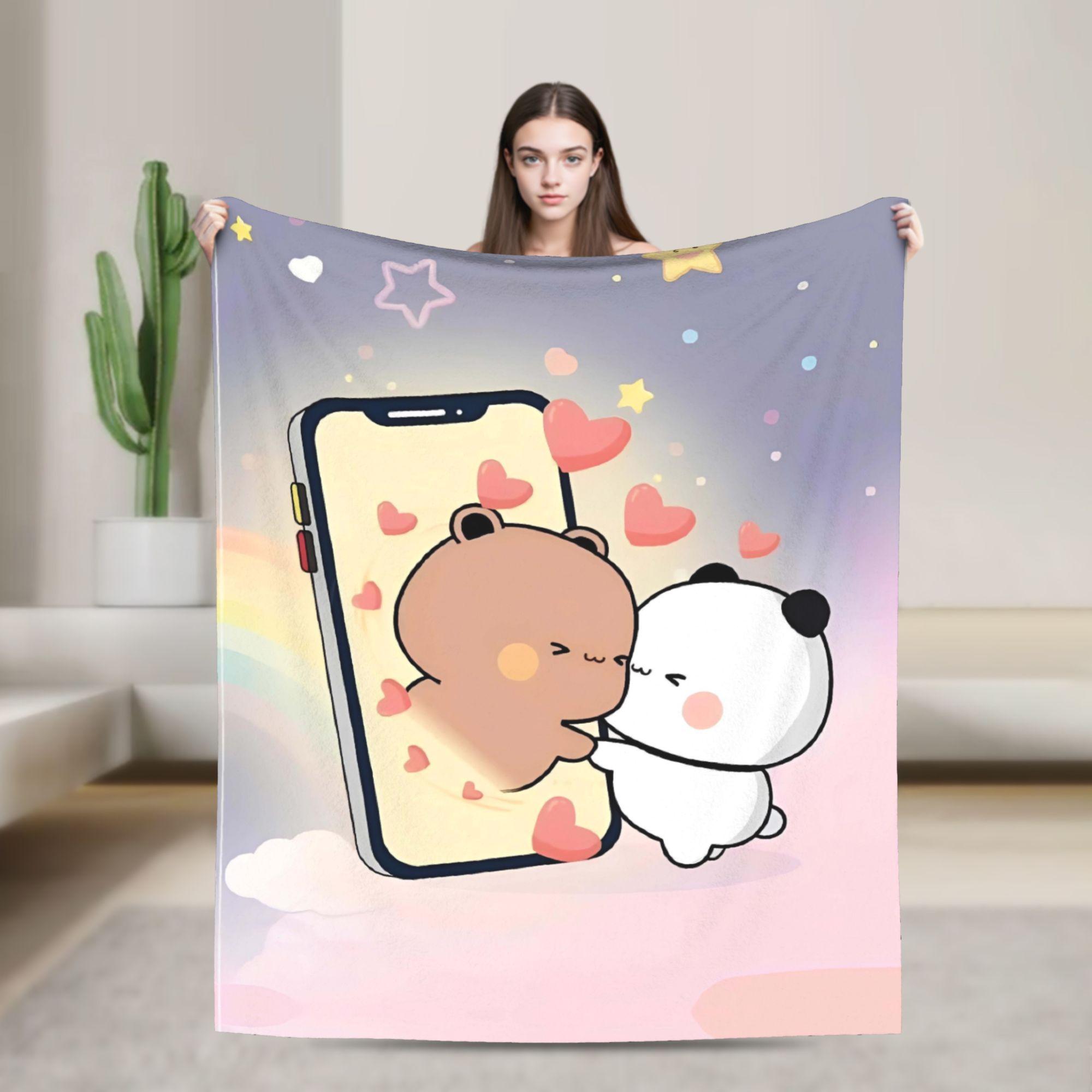 

Bubu Dudu Flannel Blanket Winter Warm Soft Throw Blanket for Kids Adult Couch Chair Funny Bedspread Sofa Bed Cover 75x90cm
