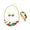 Christmas Drip Santa Christmas Tree Gift Box Necklace Earrings Alloy Splicing Bracelet Fashion Gift Set