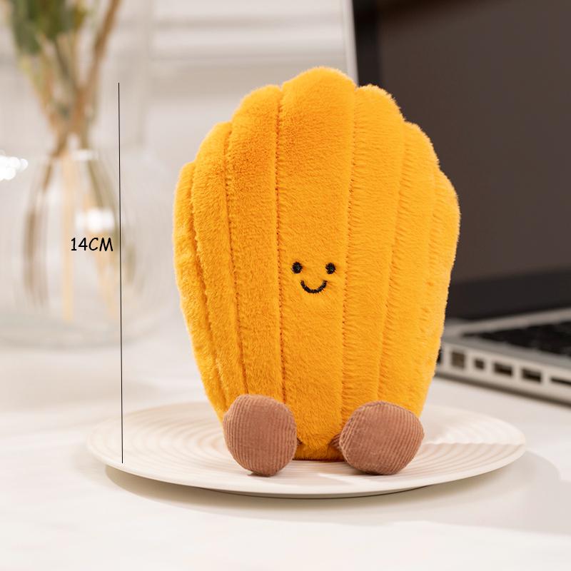 10/14CM Delicious Dessert Plush Doll Personification Smile Egg Tart Macaron Madeline Food Doll Dessert Shop Decoration Gift