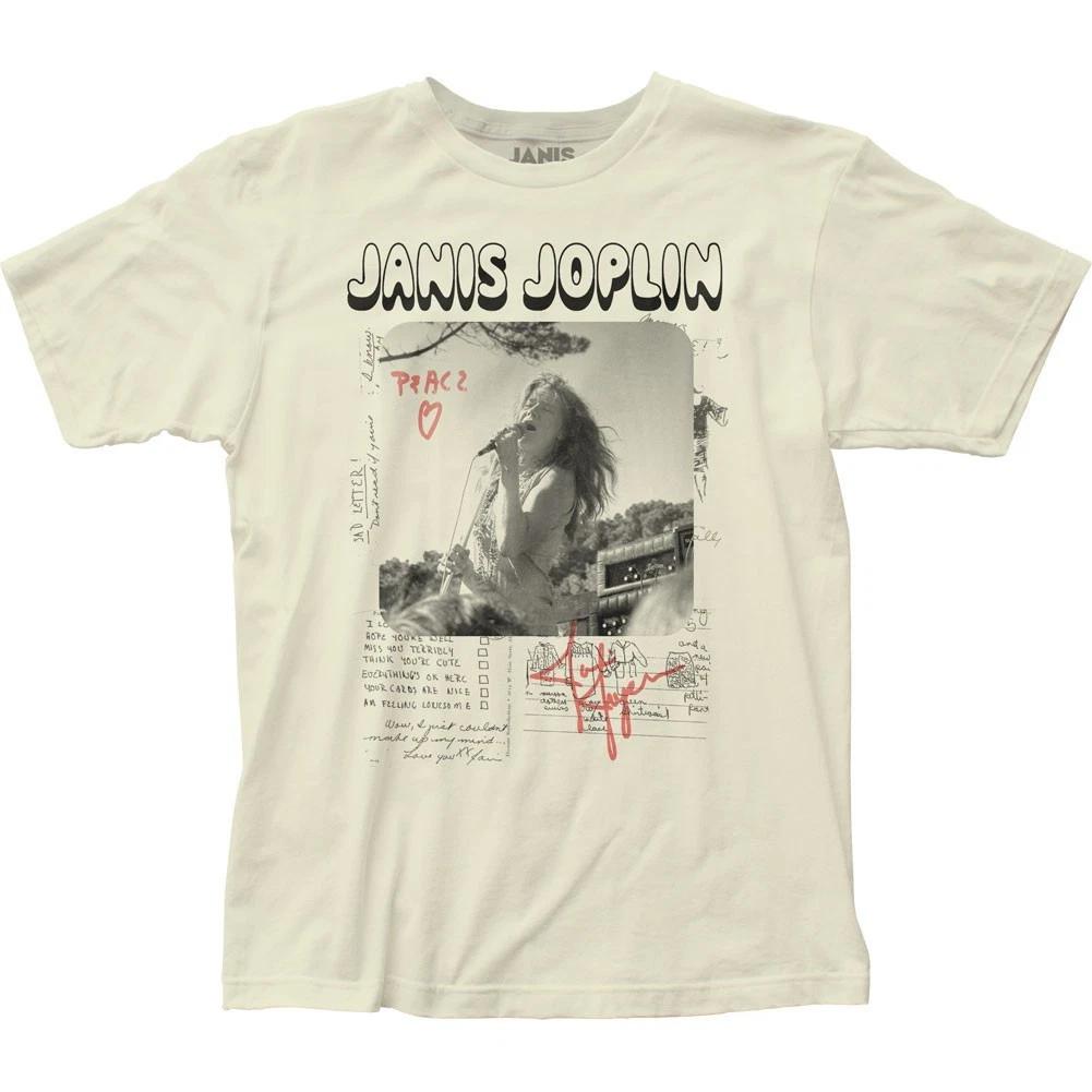 Janis Joplin Peace Mens T T-Shirt Music Classic Concert Rock Band Tee New Natural 4XL