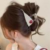 Strawberry Polka Dot High-End Claw Clip: Stylish Ponytail & Half-Up Hair Accessory for Women