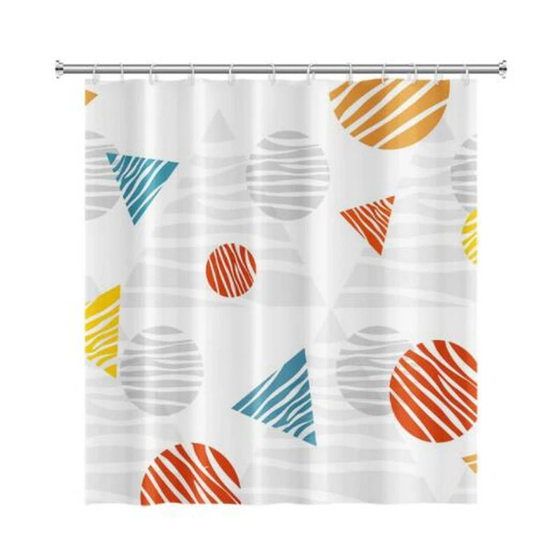 Nordic Wind Abstract Art Boho Shower Curtain Waterproof Polyester Bath Curtain Morandi Color Block Curtains For Bathroom Decor