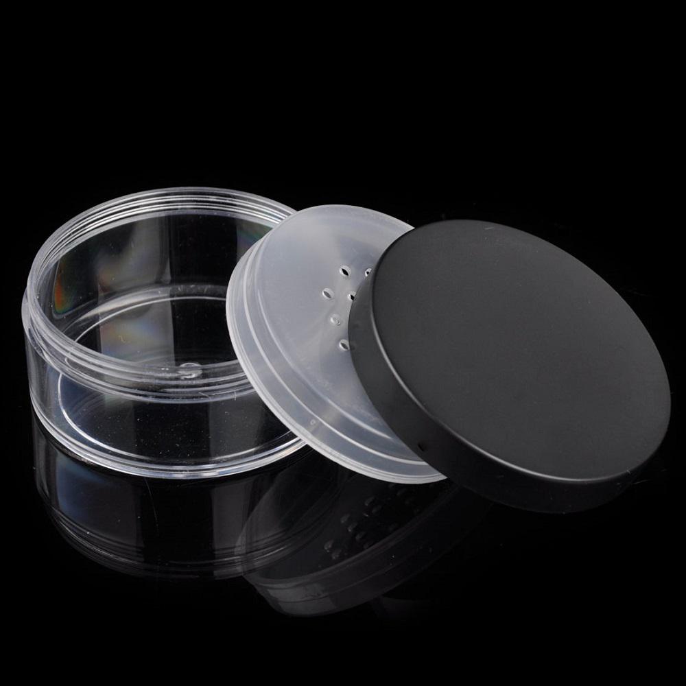 50g Plastic Empty Loose Powder Jar Makeup Puff Box Sifter Container Cosmetic Pot Portable Loose Powder Box Refillable Pot 2025