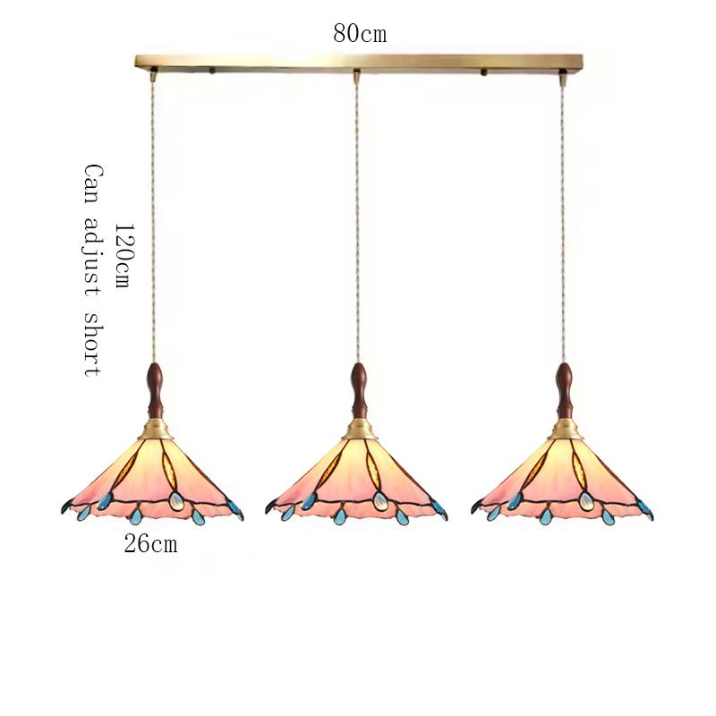 Tiffany Chandelier Retro Creative Stained Glass Lotus Pendant Light Corridor Bedroom Living Room E27 Single Head Hanging Lamps