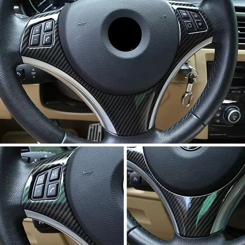 1 PCS Car Steering Wheel Trim For BMW 3 Series E90 E91 E92 E93 2005-2012 Car Steering Wheel Cover Decoration Frame Carbon Fiber