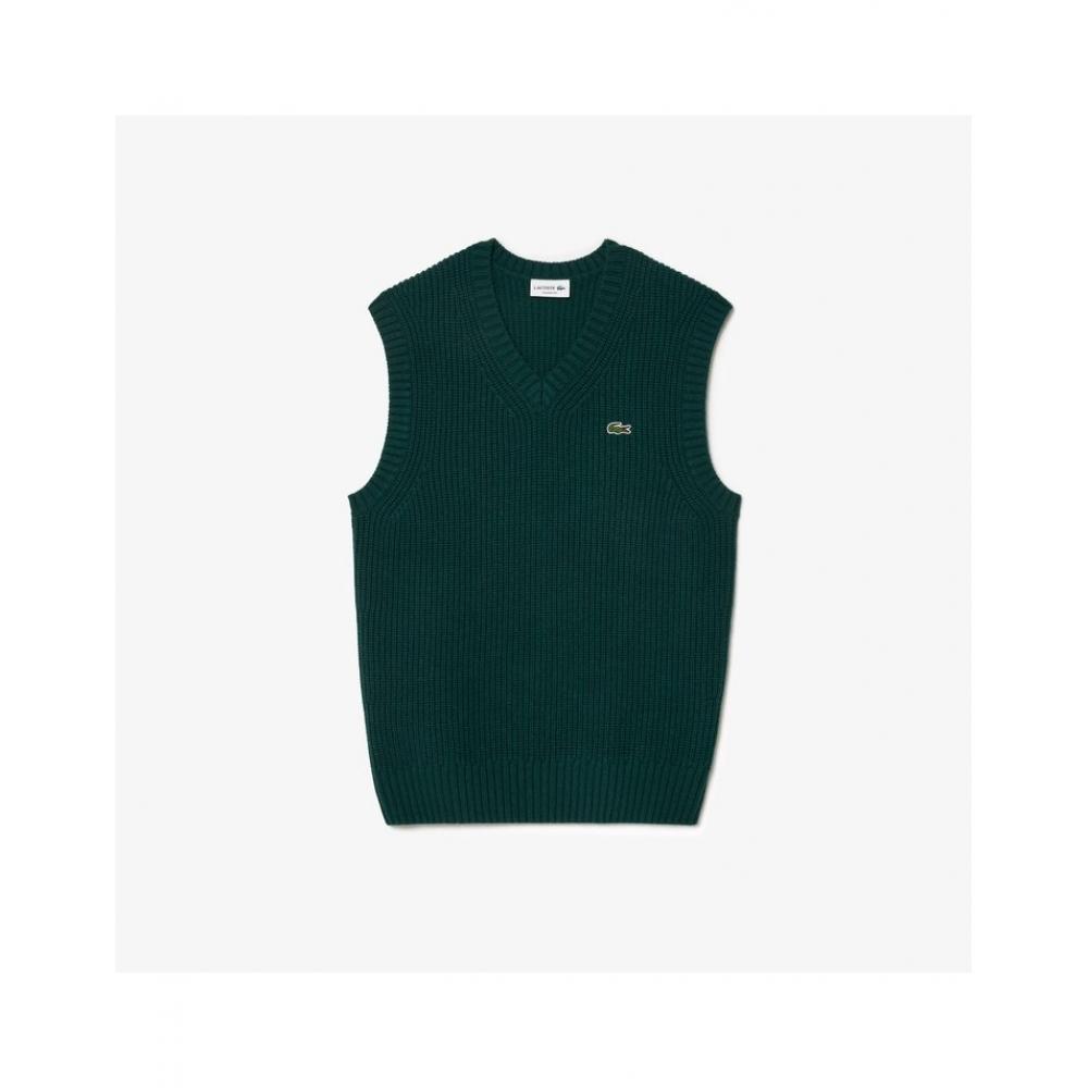 

LacoSte Мужской жилет из рубчатой ткани с V-образным вырезом Ah3143 54n Yzp 003