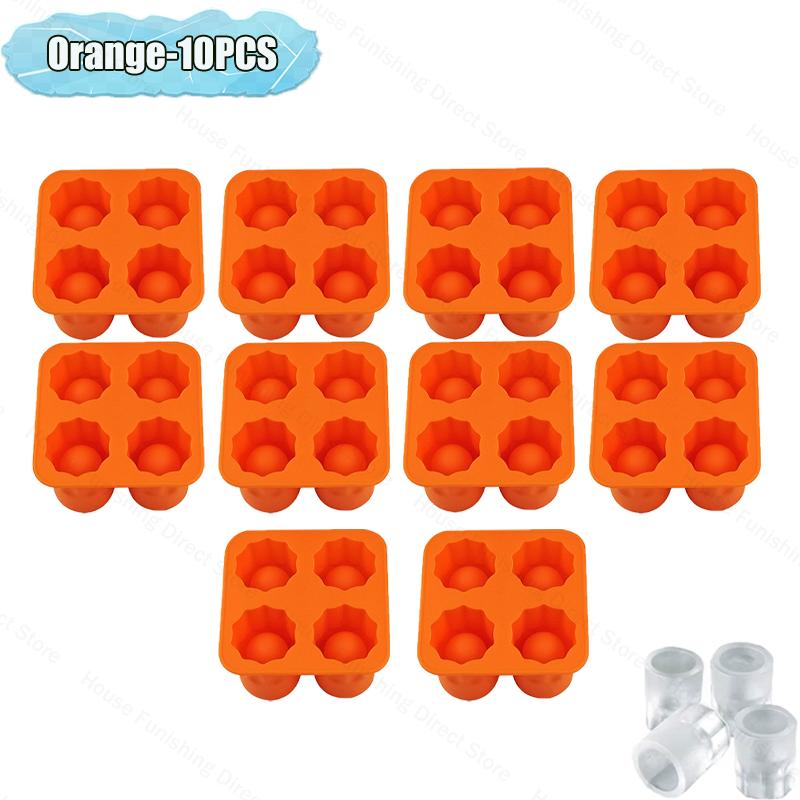 4 Cup Shape Silicone Ice Cube Mold Tray Summer Bar Party DIY Cold Drink Ice Compartment Mold Ice Cup Ice Cube Tray Kitchen Tool