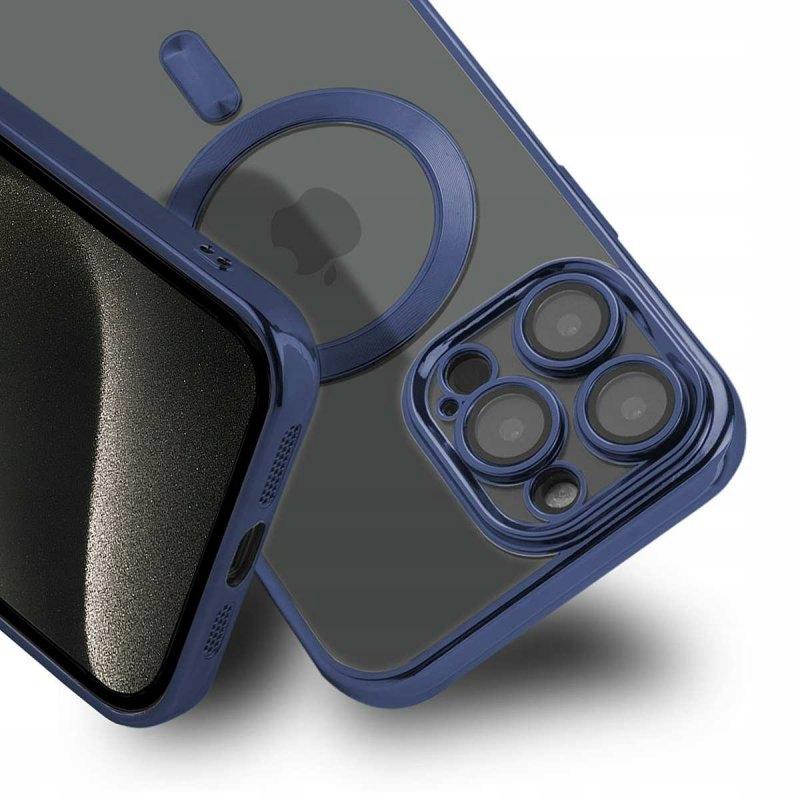 Etui do iphone 11 pro max magsafe obudowa wzmacniana granatowy case + szkło