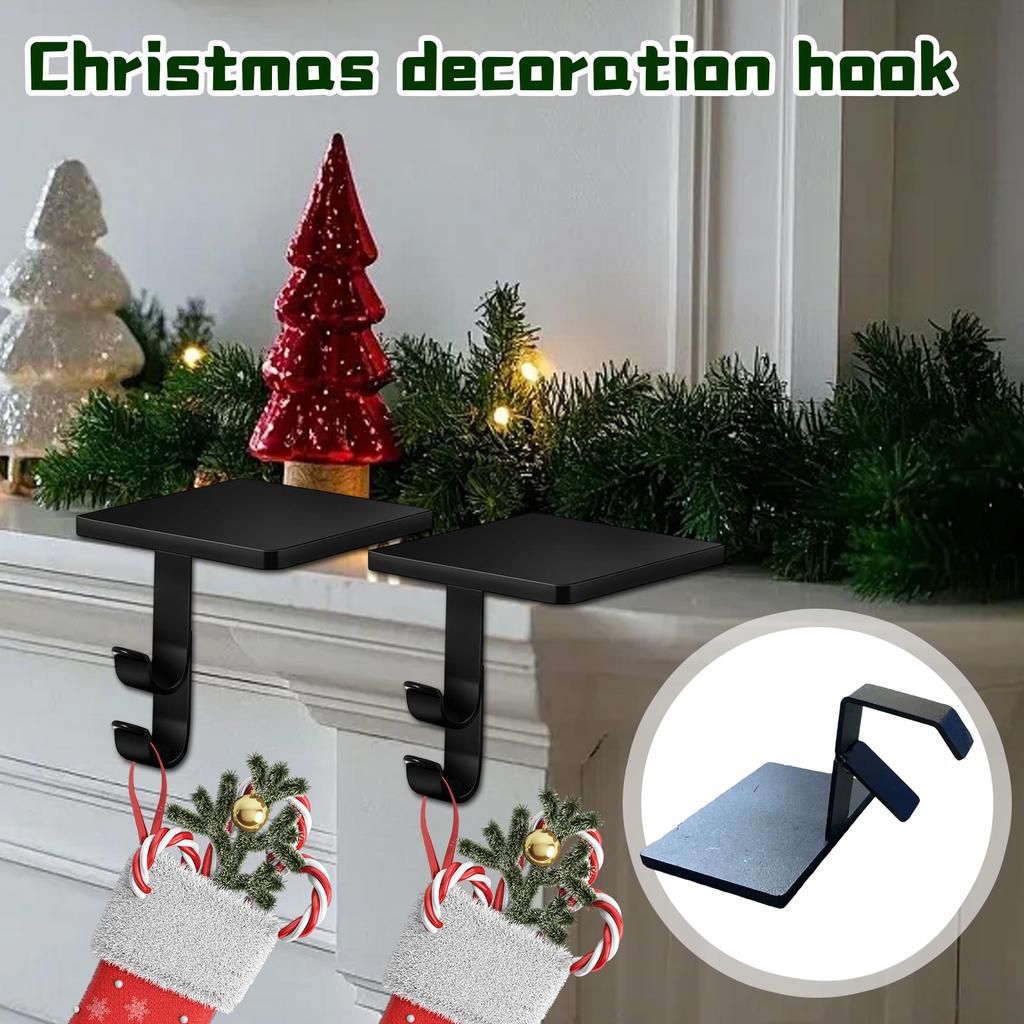 Ristmas Hook Metal Heavy Fireplace Decoration Hook Christmas Bracket Base Hook