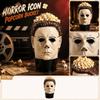 Origineller Popcorn-Eimer Behälter, gestaltet als Kopf einer Figur mit detaillierter Haarstruktur und hohlen Augenöffnungen zur Aufbewahrung von Snacks für Filmabende